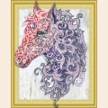 Алмазная картина с фигурными стразами COLOR KIT "Аметистовая лошадь" 
